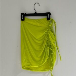 Urban Outfitters Out From Under Cover Up Vibrant Lime Green Ruched Skirt